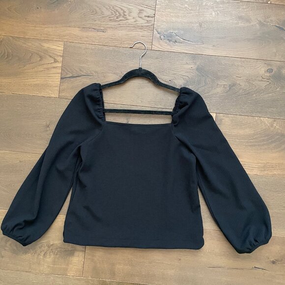 Madewell Crepe Square-Neck Puff-Sleeve Top Size XS - Picture 4 of 6